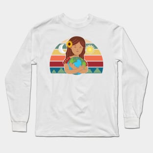 Pachamama Earth Mother Incan God Sunflower Spiritual Environmentalist Long Sleeve T-Shirt